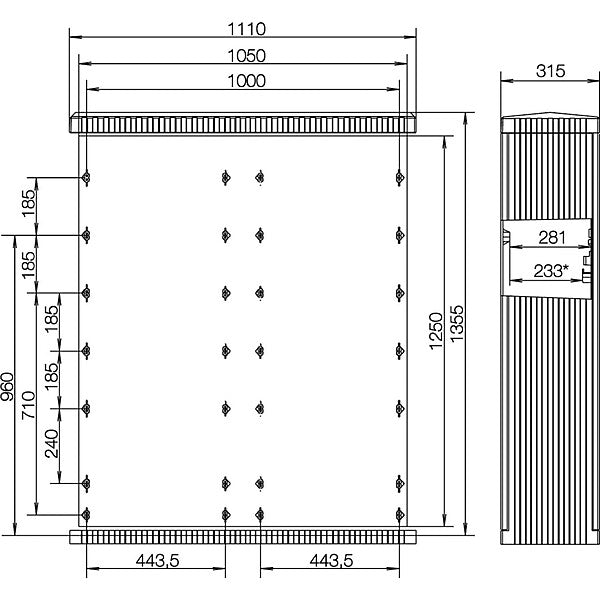 ABN Kabelverteilerschrank mit Montageplatte SL132P
